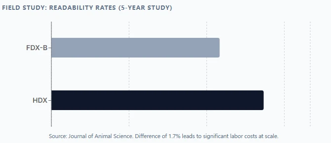 Field Study: Readability Rates (5-Year Study) FDX-B readability : 96.5 Field Study: Readability Rates (5-Year Study) FDX-B readability : 96.5